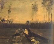 Vincent Van Gogh Landscape at Dusk (nn04) oil on canvas